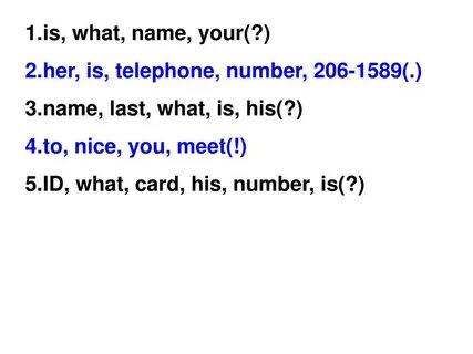 PPT - is, what, name, your(?) her, is, telephone, number, 20