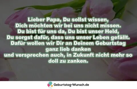 Lieber Papa, Du sollst wissen - Geburtstag-Wunsch.de