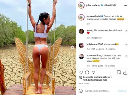 Con tanga, Johanna Fadul mostró el poco bronceo de su retagu