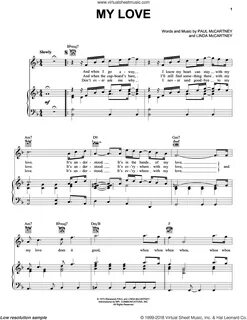 McCartney - My Love sheet music for voice, piano or guitar (