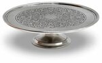 Footed cake plate, grey, Pewter, cm 30 x 8,5 by Cosi Tabelli