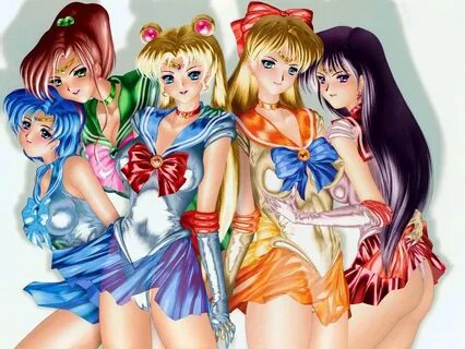 Sailor Mercury,Jupiter, Moon,Venus and Mars Sailor moon wall