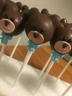 Teddy bear cake pops for a baby shower Bear baby shower cake