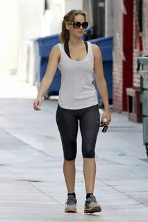 JENNIFER LAWRENCE in Tight Spandex Out and About in Santa Mo