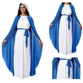 Женские монахиня Костюм Девы Марии религиозные сестра синий 