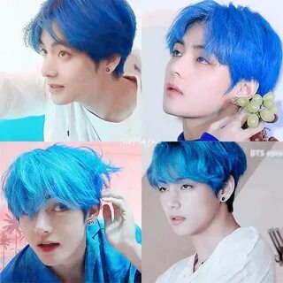blue haired tae discovered by chels on We Heart It