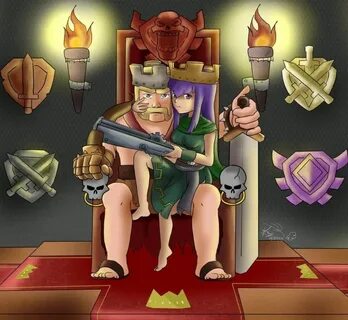 Clash of clans- Barbarian king & Archer Queen Clash royal ca