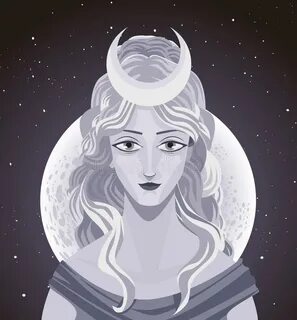 Luna moon in the dark star stock illustration. Illustration 