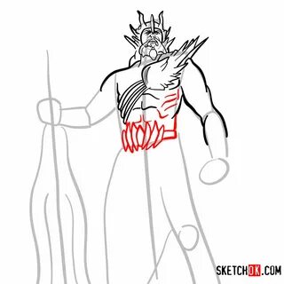 How to draw Poseidon God of War - Sketchok easy drawing guid