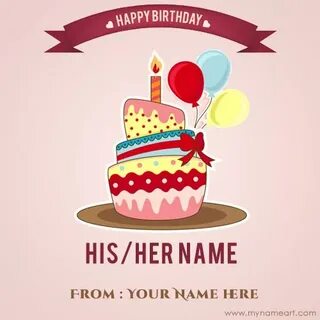 Pin by mynameart.com on Best Happy Birthday Wishes Cake with