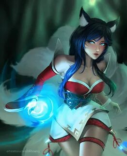 Pretty kitsune Nine Tailed Fox Ahri Artist: Dk hoanqq - Leag