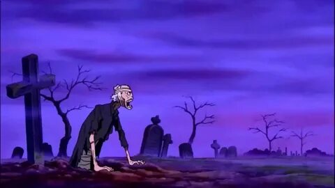 Episodio 342 - Luffy empurrando o zumbi para a cova (Velho c