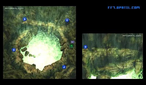 Northern Cave - Last Half Map : FF7 All Location Maps - FF7 