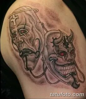 фото тату две маски от 21.12.2017 № 038 - tattoo two masks -
