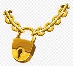 Clip Art Gold Chains - Lock With Chain Clipart - Png Downloa