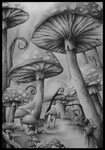 Mushrooms Mushroom drawing, Fairy drawings, Alice in wonderl