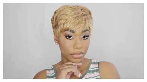 QUICK WEAVE: Blonde Pixie Hair Tutorial Video Quick weave ha