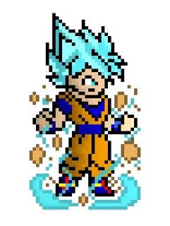 Super Sayain God Blue Goku Pixel Art Maker