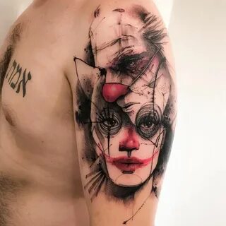 clown sketch style tattoo by victor montaghini Sketch style 