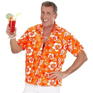 Hawaii artikelen: Hawaii shirt oranje - e-Carnavalskleding