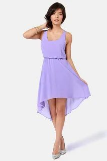 Couldn't Be Strappier Lavender High-Low Dress Lavender casua
