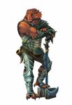 Male Red Dragonborn with Hammer - Pathfinder PFRPG DND D&D 3