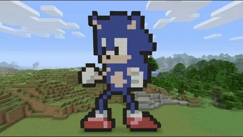 Minecraft Pixel Art - Sonic The Hedgehog - YouTube