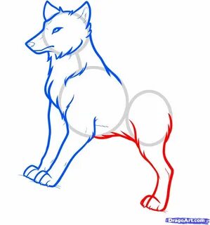 how to draw anime wolves, anime wolves step 10 Animal drawin
