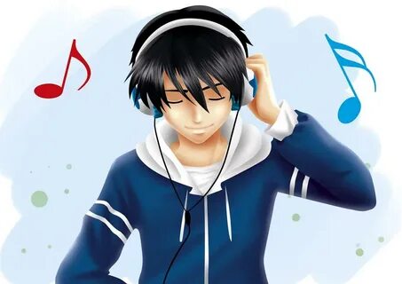 Anime Guy With Headphones posted by Christopher Walker