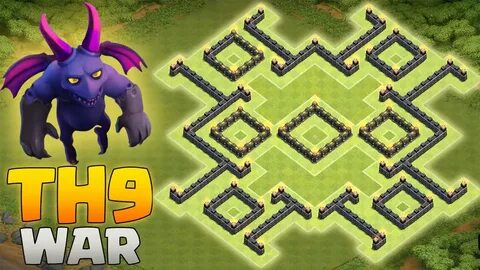 CLASH OF CLANS ANTI 3-STARS TH9 WAR BASE LAYOUT ALL NEW 2016