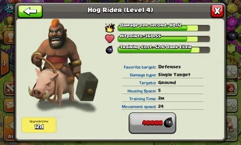 Level 6 Hog Rider Coc