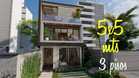 Casa de 5x5 metros con roof garden Casa 5x5 metros con 3 pis