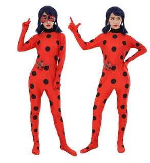 Fantasia Spandex Lady bug Costume for Kid Adult Ladybug Cost