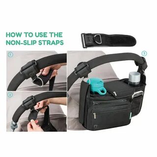 Non-Slip Stroller Organizer With Cup Holders, Exclusive Stra