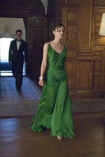 Keira Knightley Green Vintage Evening Dress in Movie Atoneme