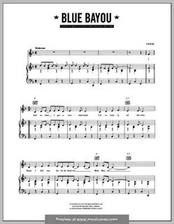 Blue Bayou (Linda Ronstadt) by J. Melson - sheet music on Mu