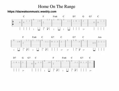 home on the range easy guitar tab Guitar lessons, Guitar les