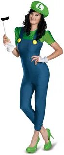 Super Mario Bros. - Deluxe Luigi Female Adult Costume - Part