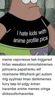 Hate Kids With Anime Profile Pics Meme Vaporwave Kek Trigger