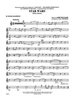 Star Wars Main Theme: B-flat Tenor Saxophone By John William