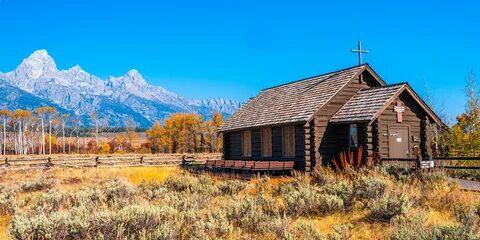 Картинки Церковь штаты Wyoming, Grand Tetons National Park г