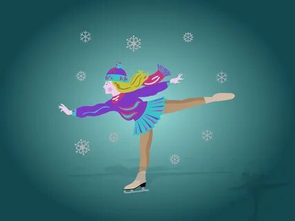Ice Skating Backgrounds Cartoon, Christmas, Green, Sports Te
