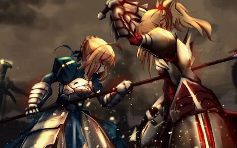 Скачать обои blood, armor, anime, fight, asian, manga, Saber