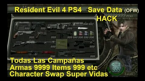 Resident Evil 4 PS4 / Savedata Descargable Hack / Todas Las 