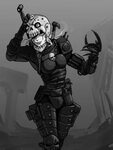 Safebooru - armor claws eversor assassin helmet scar skull t