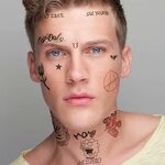 Inkdaze Lil Peep Face Temporary Tattoos - Skin Safe Tattoo -