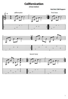 Californication Guitar Tabs Red Hot Chili Peppers - Free Gui