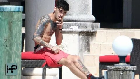 Zayn Malik - Shirtless, Tatted up and Smoking Something in M