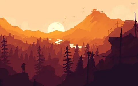 Orange sunset in Firewatch wallpaper - Game wallpapers - #53