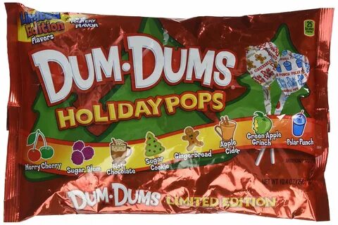 Dum-Dums Holiday Pops, 44 Pops; 8 Flavors: Sugar Cookie, Gin